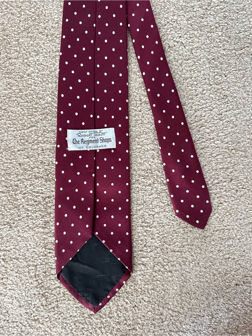 Vintage Robert Talbott for The Regiment Shops Colorado Silk Madder Polka Dot Tie